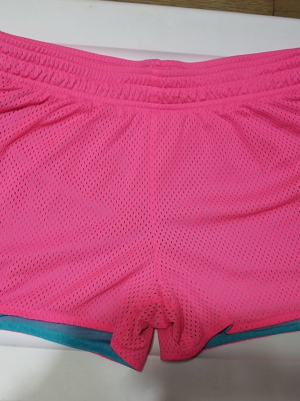 Academy Girl's XL (Size 16) Pink and Teal Mesh Shorts
